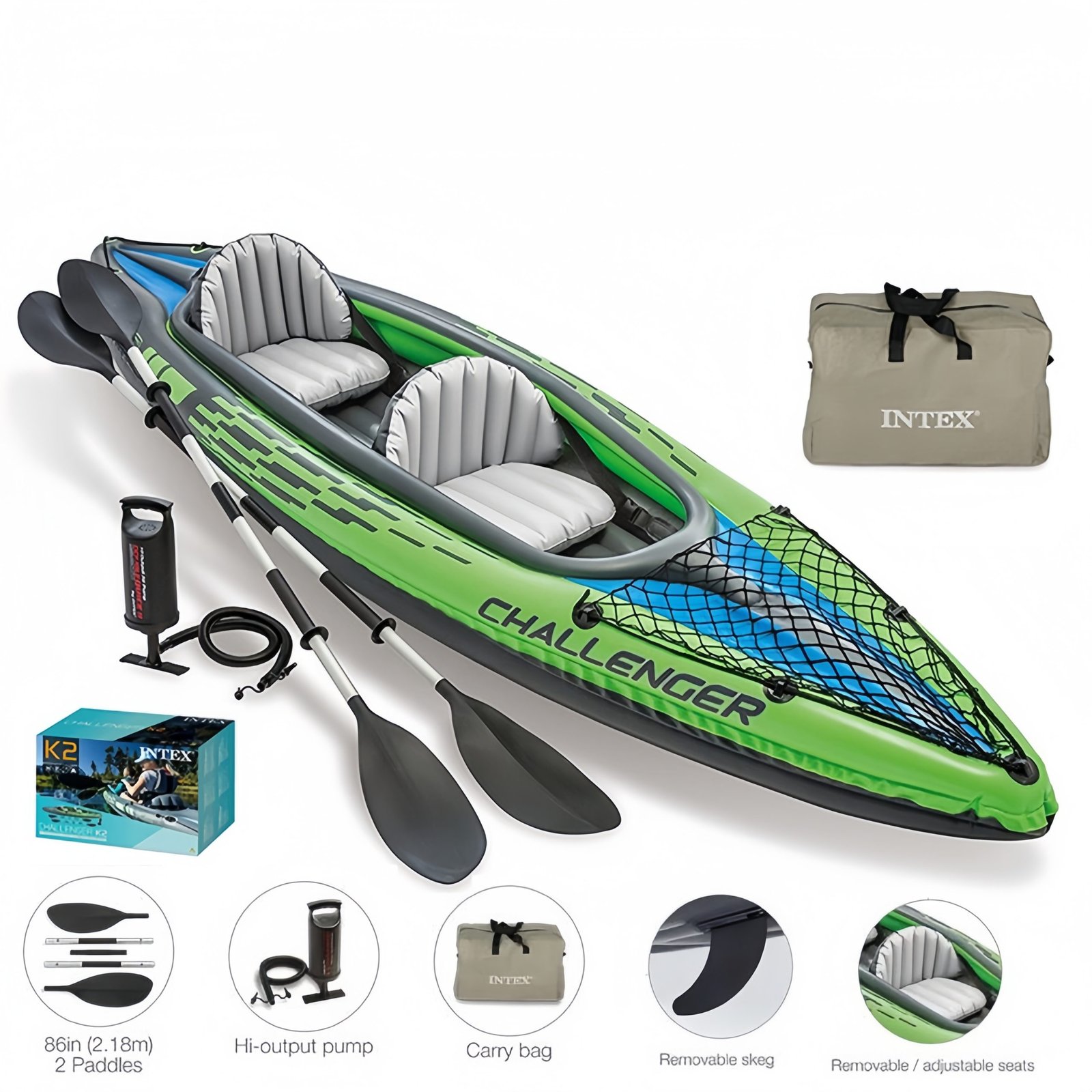 Portable Inflatable Kayak for Two – Perfect for Fishing & Water Fun