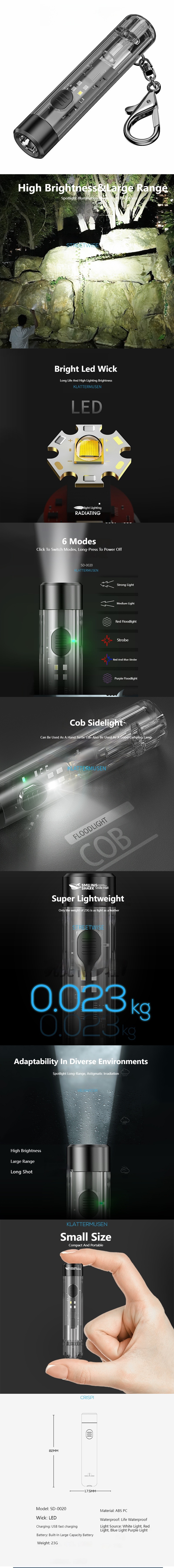 Mini LED Camping Flashlight master chart
