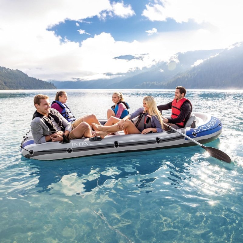 Excursion Inflatable Boat Set – Durable with Oars & Pump